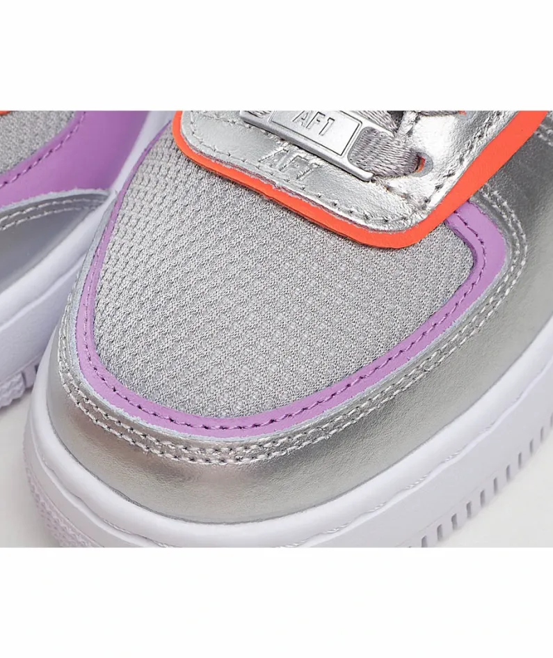 Nike WMNS Air Force 1 Shadow Silver Blue Purple Low Top Sneakers