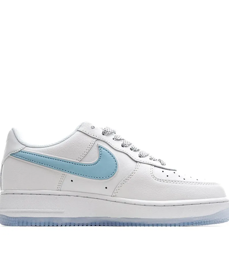 Nike Air Force 1 Sneakers White and Blue 3M Reflective