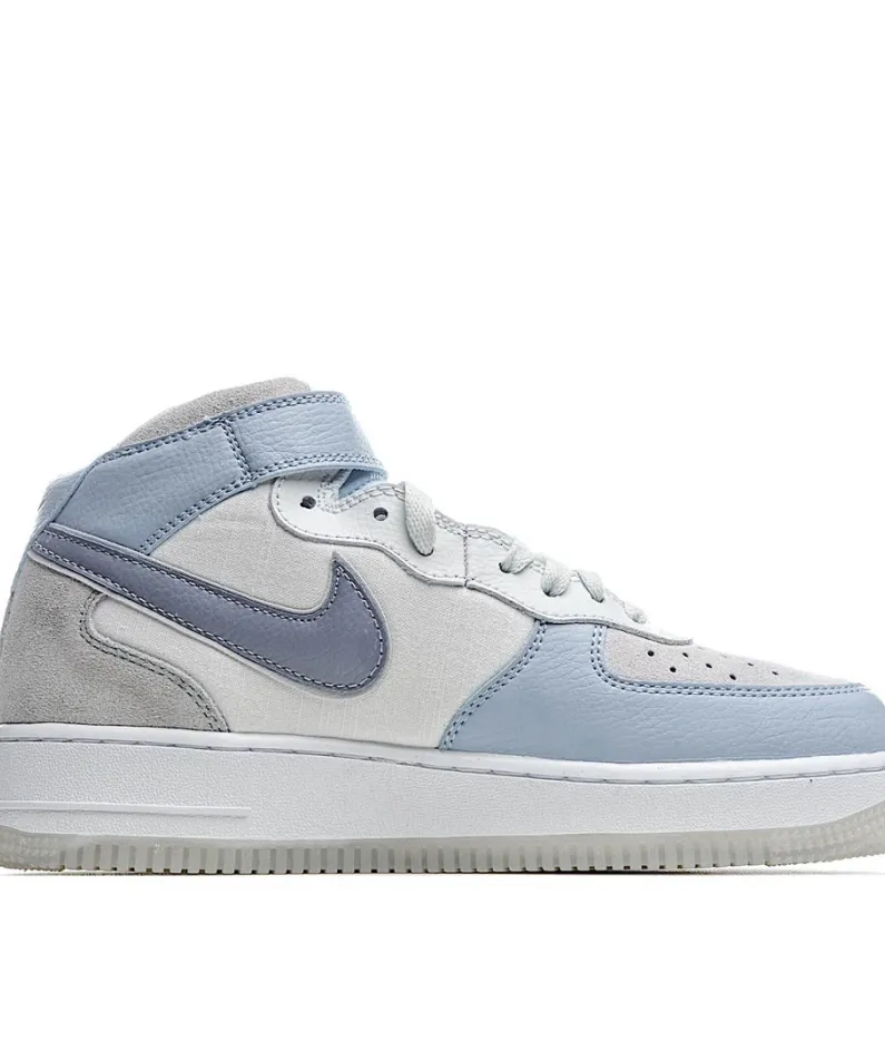Nike Air Force 1 07 AF1 Light Armoury Blue Mid-Top Sneakers