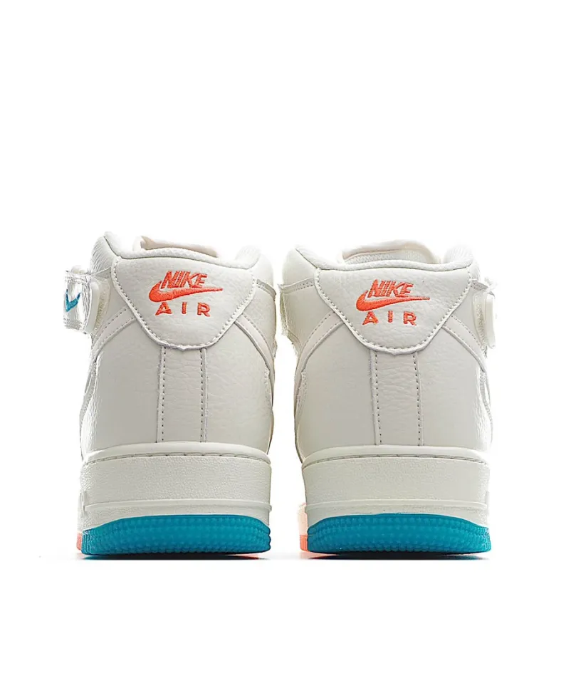 Nike Air Force 1 Mid07 Beige Red Blue Mid 3M Reflective