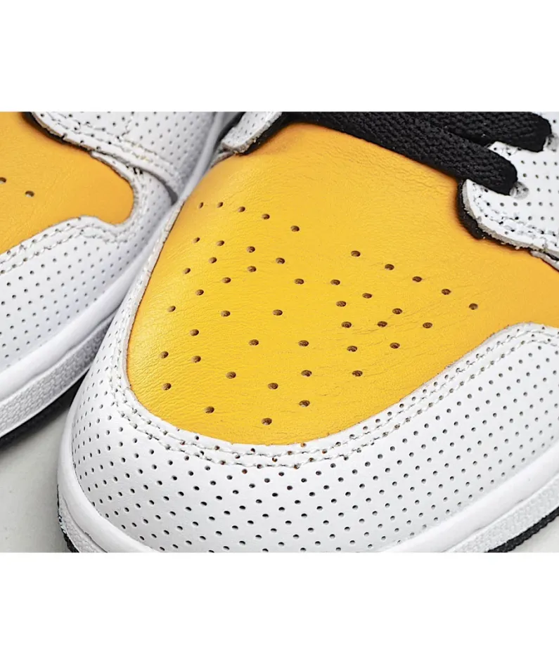 Wmns Air Jordan 1 Mid 'Perforated - White University Gold'