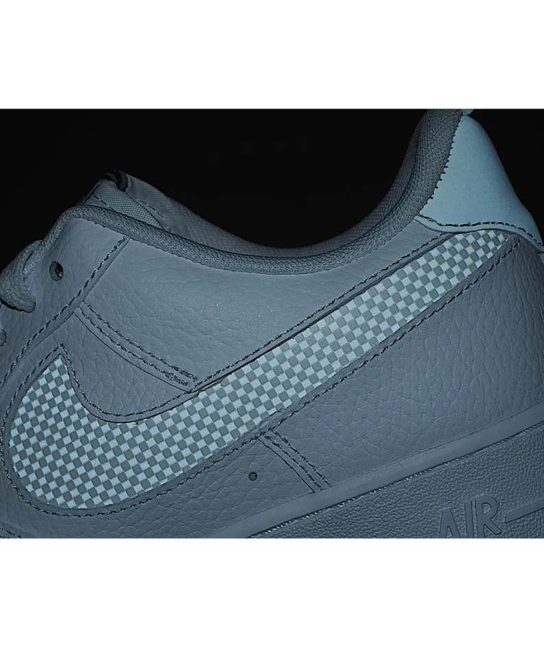 Nike Air Force 1 Low Top White and Blue Reflective