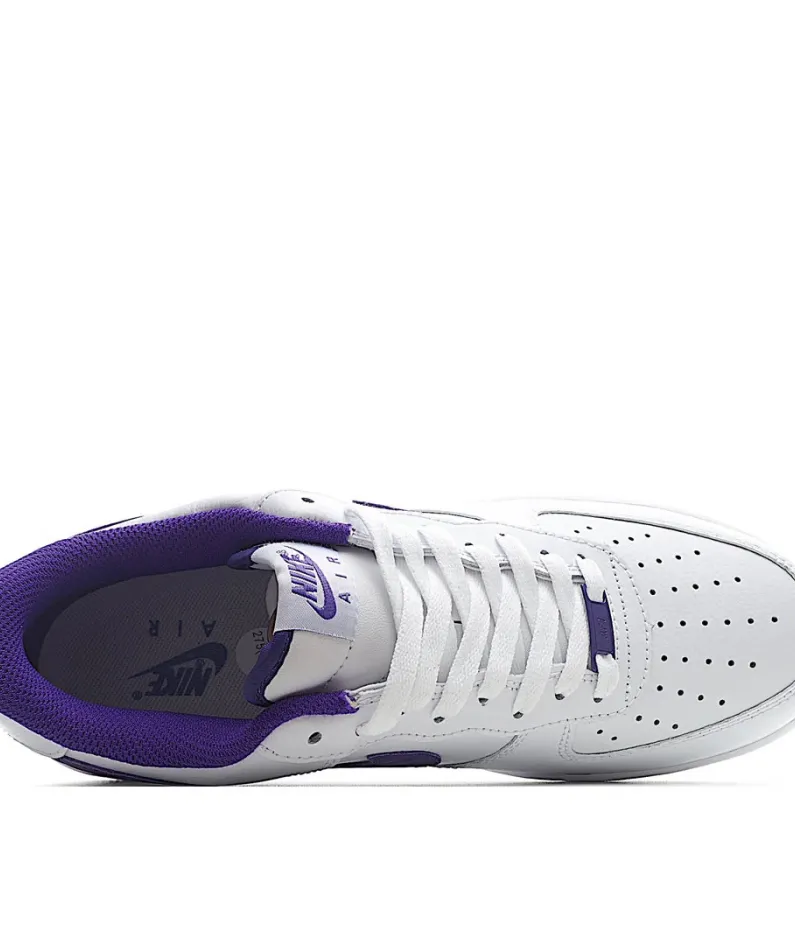NikeAir Force 107 Low White Deep Purple Low Top