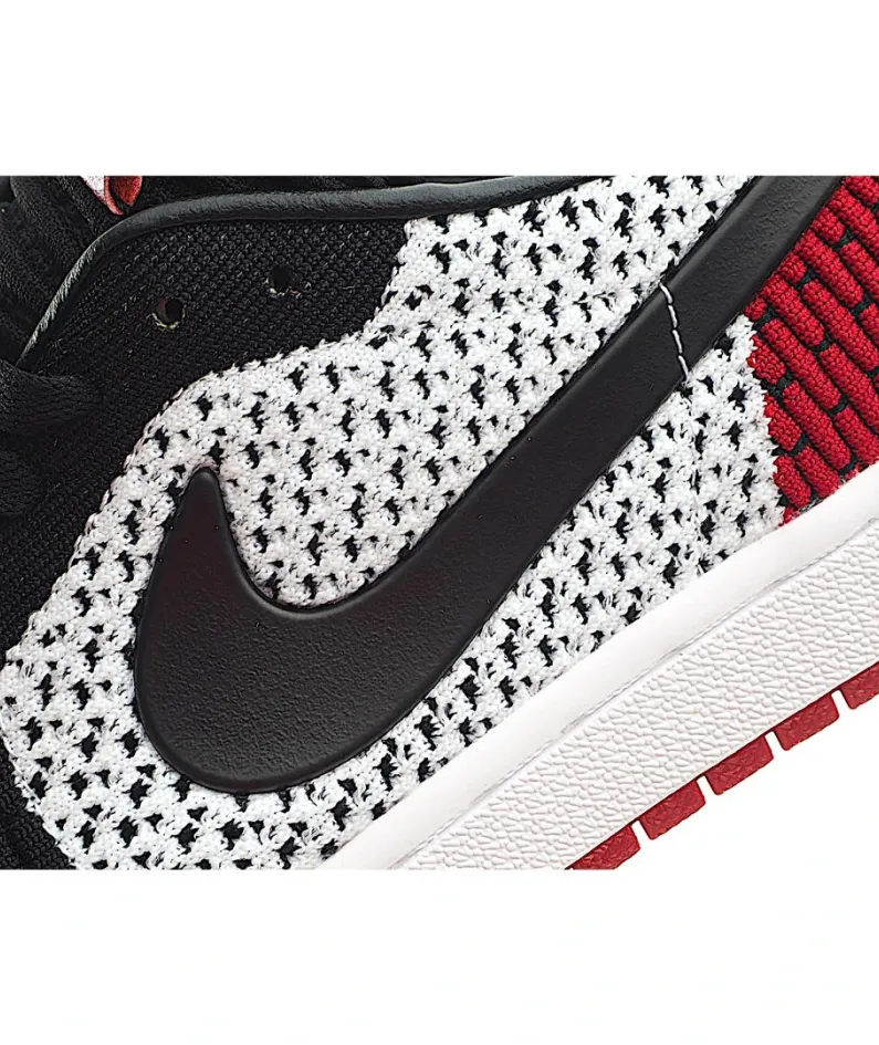 Air Jordan 1 Retro low Flyknit AJ1 Low Black Black And Red