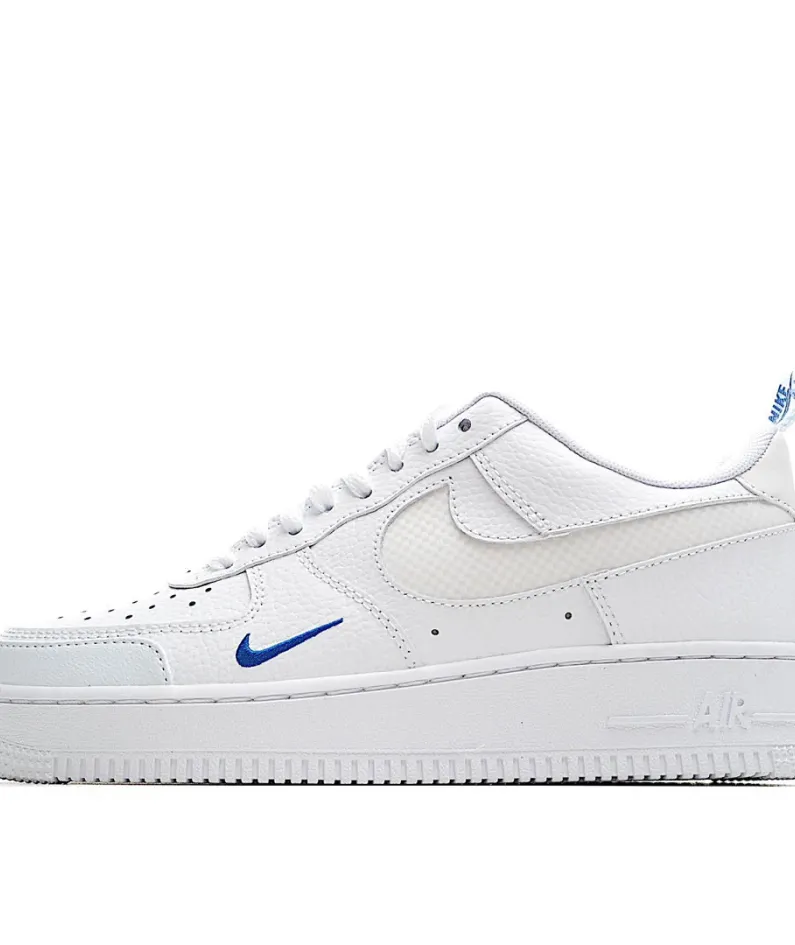 Nike Air Force 1 Low Top White and Blue Reflective