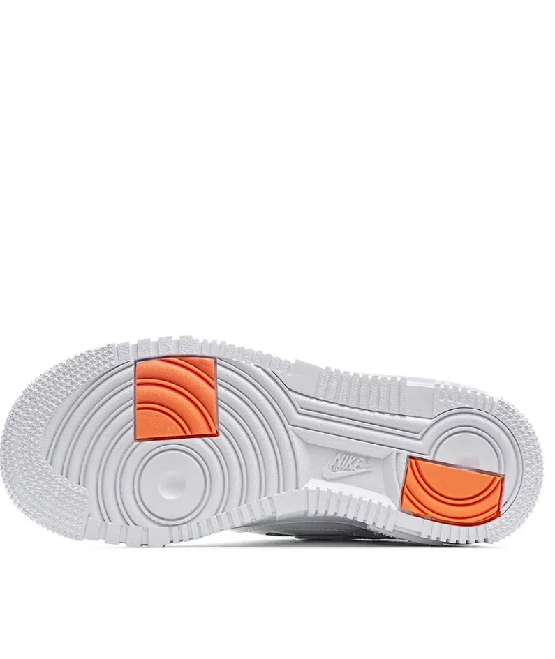 Nike Air Force 107 Low-Top Sneakers White and Orange Reflective Hook