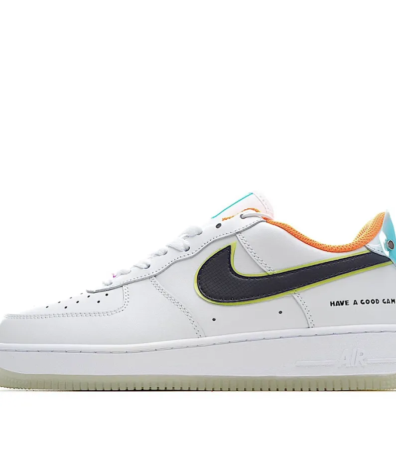 Nike Air Force 107 Sneakers White Black Orange
