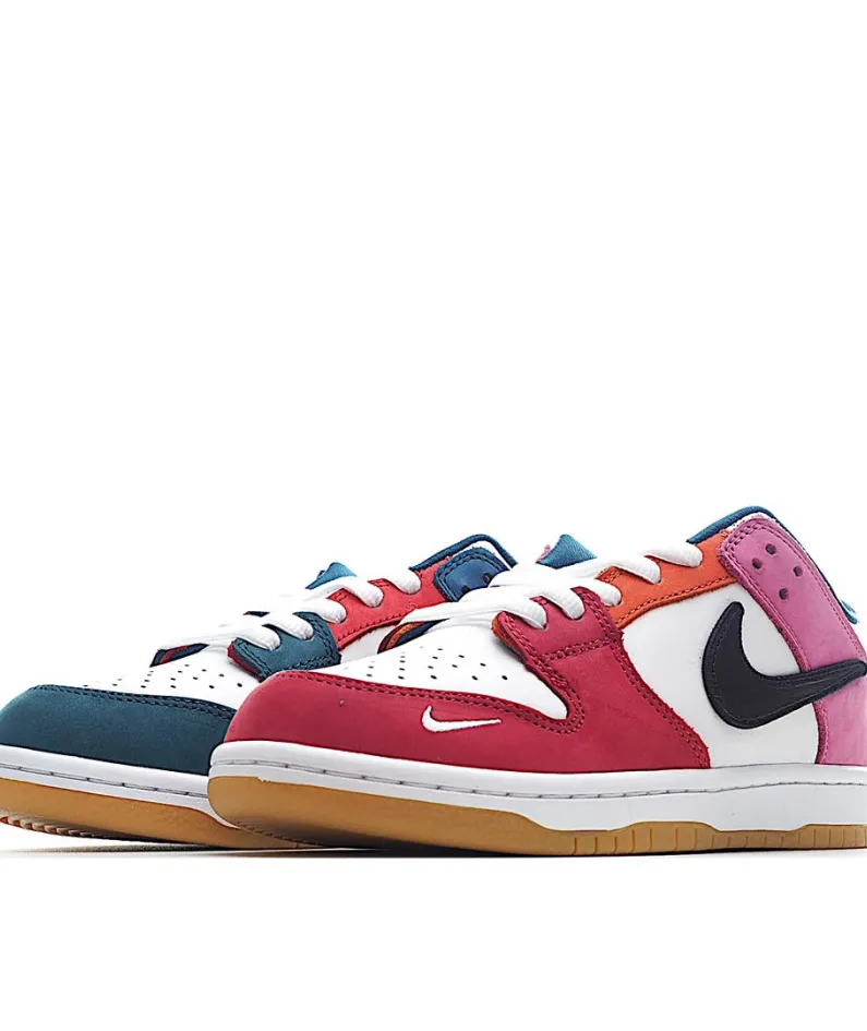 Parra X Nike Sb Dunk Low Pro White Blue Red