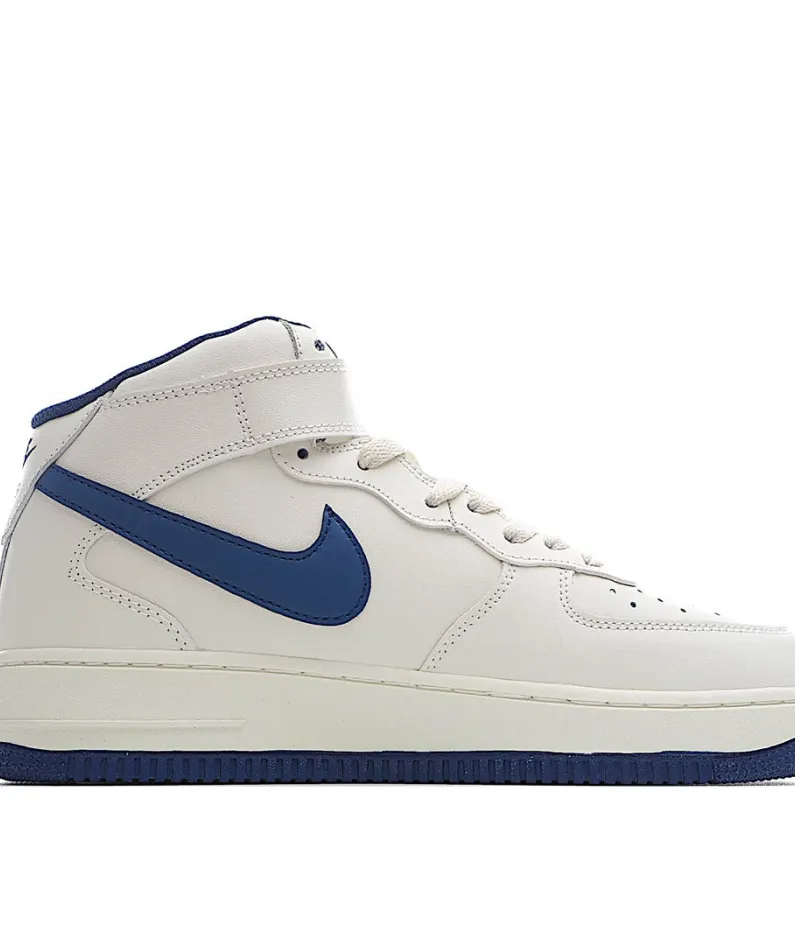 Nike Air Force 107 White and Blue Mid Top