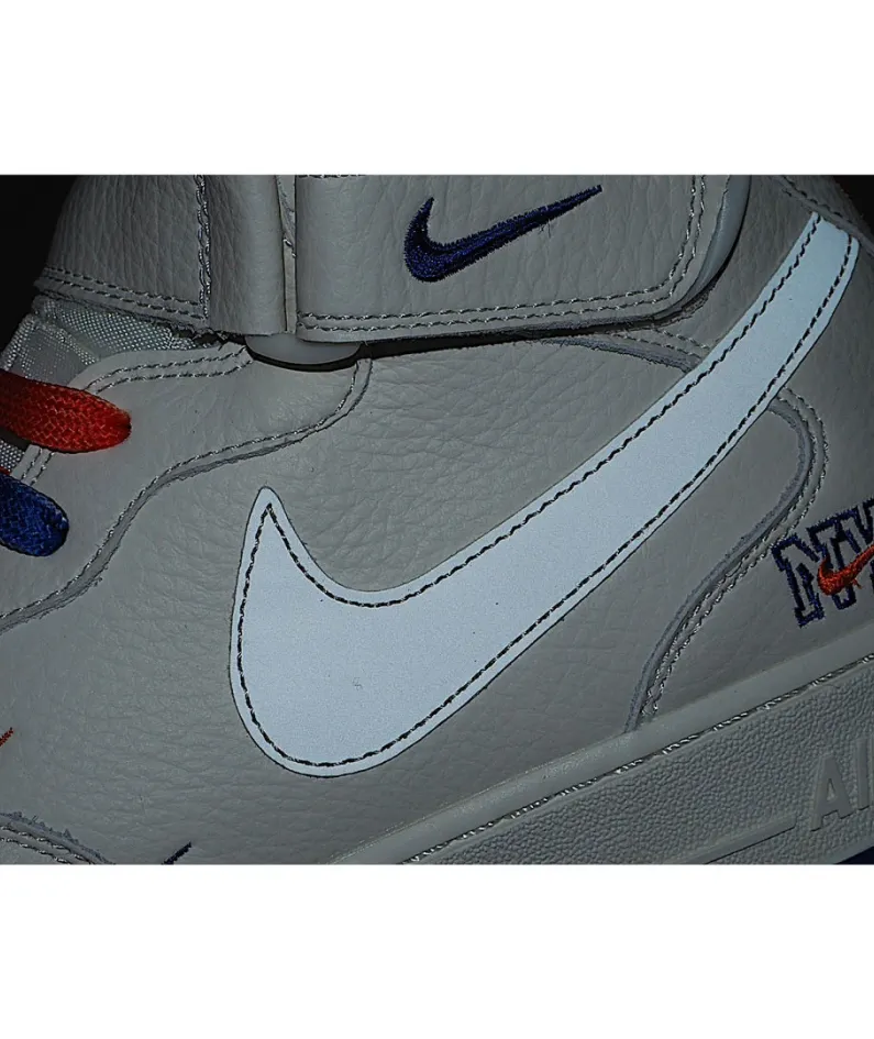 Nike Air Force 1 Mid07 Beige Blue Sneakers 3M Reflective