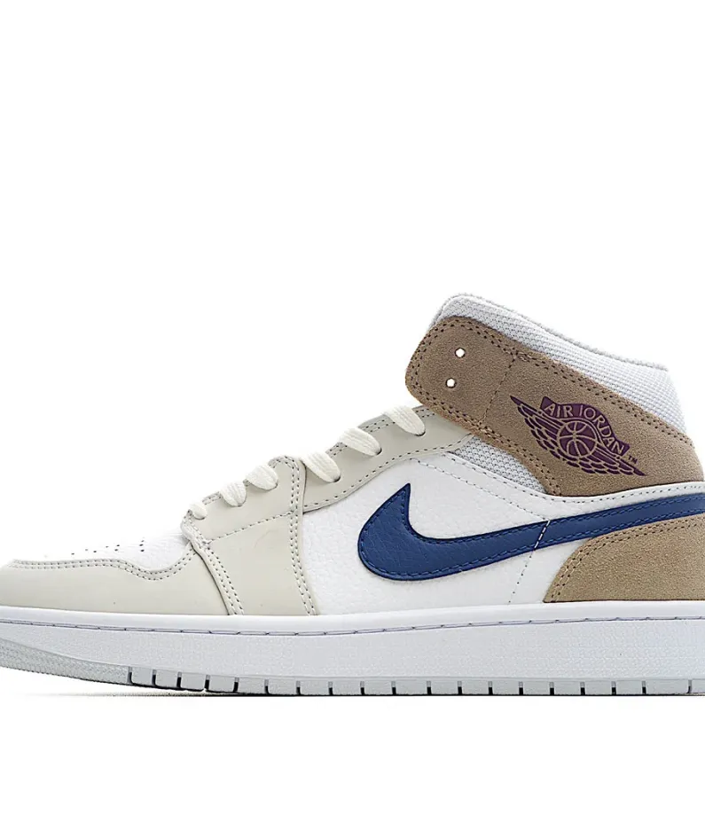 Air Jordan 1 Mid 'White Khaki Blue Void'