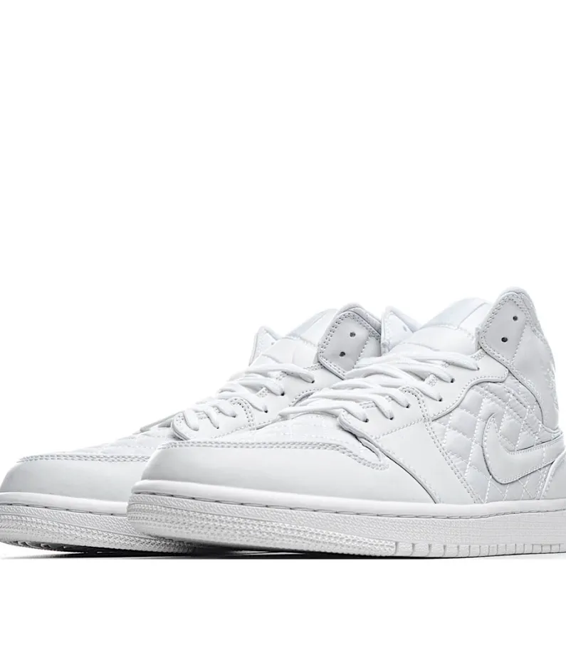 Wmns Air Jordan 1 Mid SE 'White Quilted'