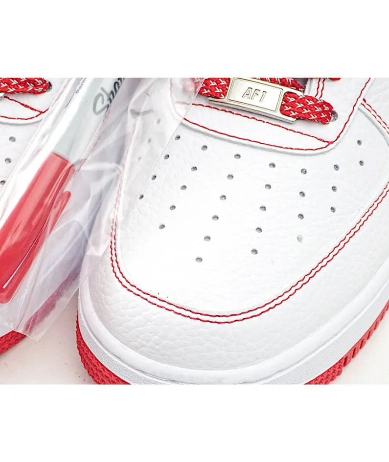 Nike Air Force 1 07 White Red Low Top 3M Reflective