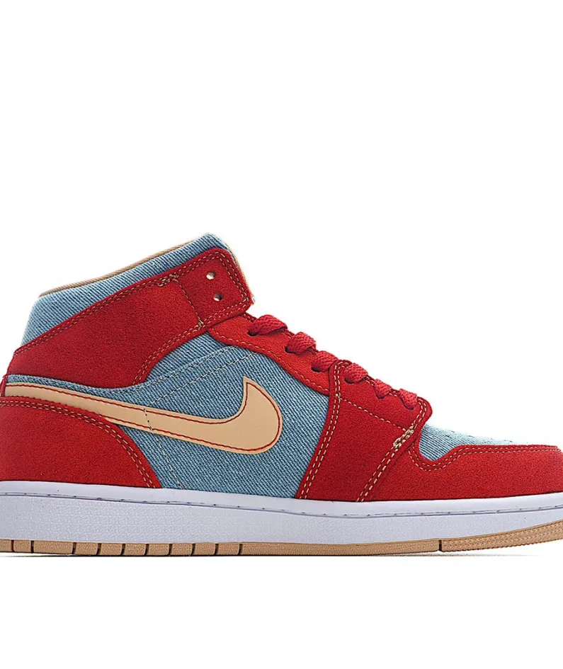 Air Jordan 1 Mid 'Denim Red'