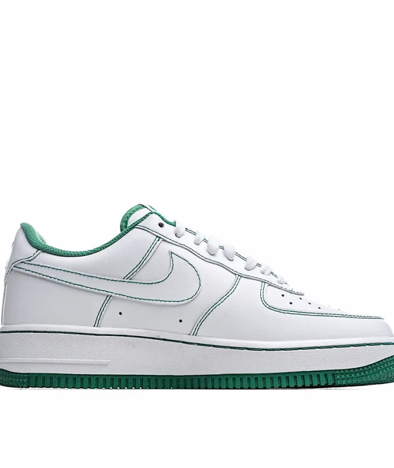 Nike Air Force 107 White and Green Low Top