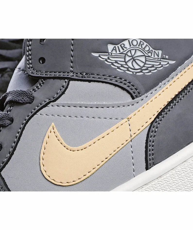 Wmns Air Jordan 1 Mid 'Iron Grey Onyx'