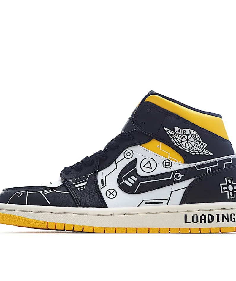 Air Jordan 1 Mid Video Game Series AJ Mid Basketball Shoes