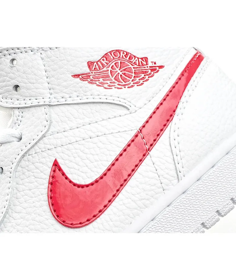 Wmns Air Jordan 1 Mid 'White University Red'