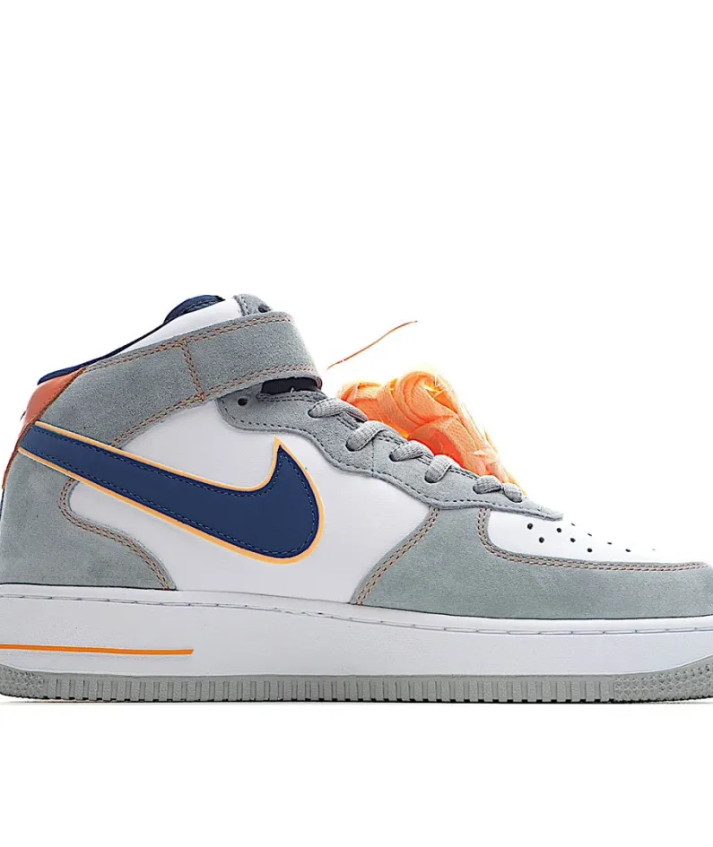 Nike Air Force 1 White Gray Blue Orange