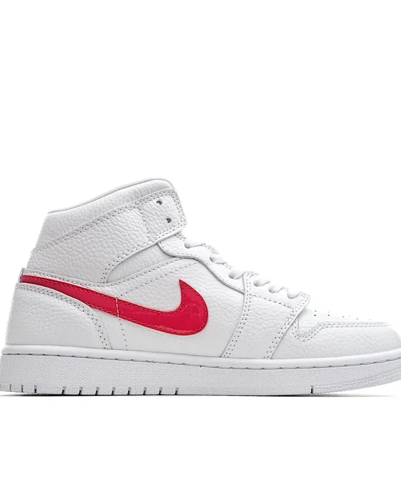 Wmns Air Jordan 1 Mid 'White University Red'