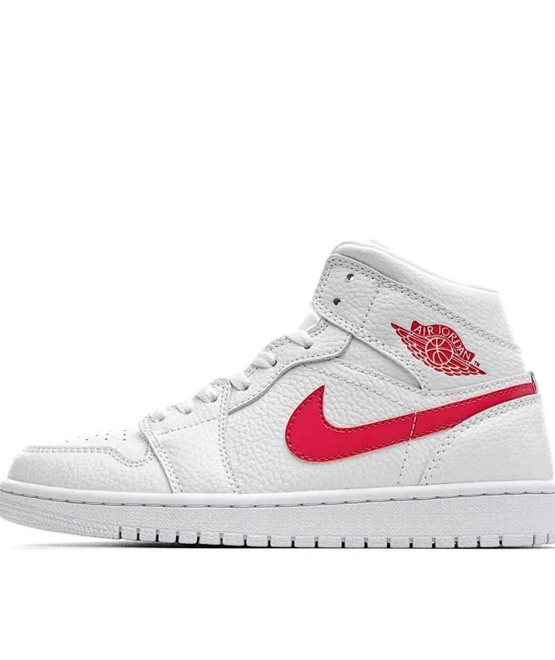 Wmns Air Jordan 1 Mid 'White University Red'