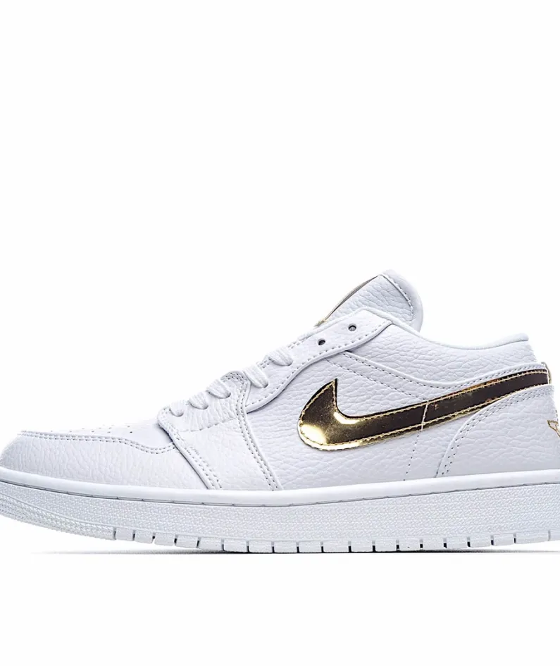 Wmns Air Jordan 1 Retro Low 'White Metallic Gold'