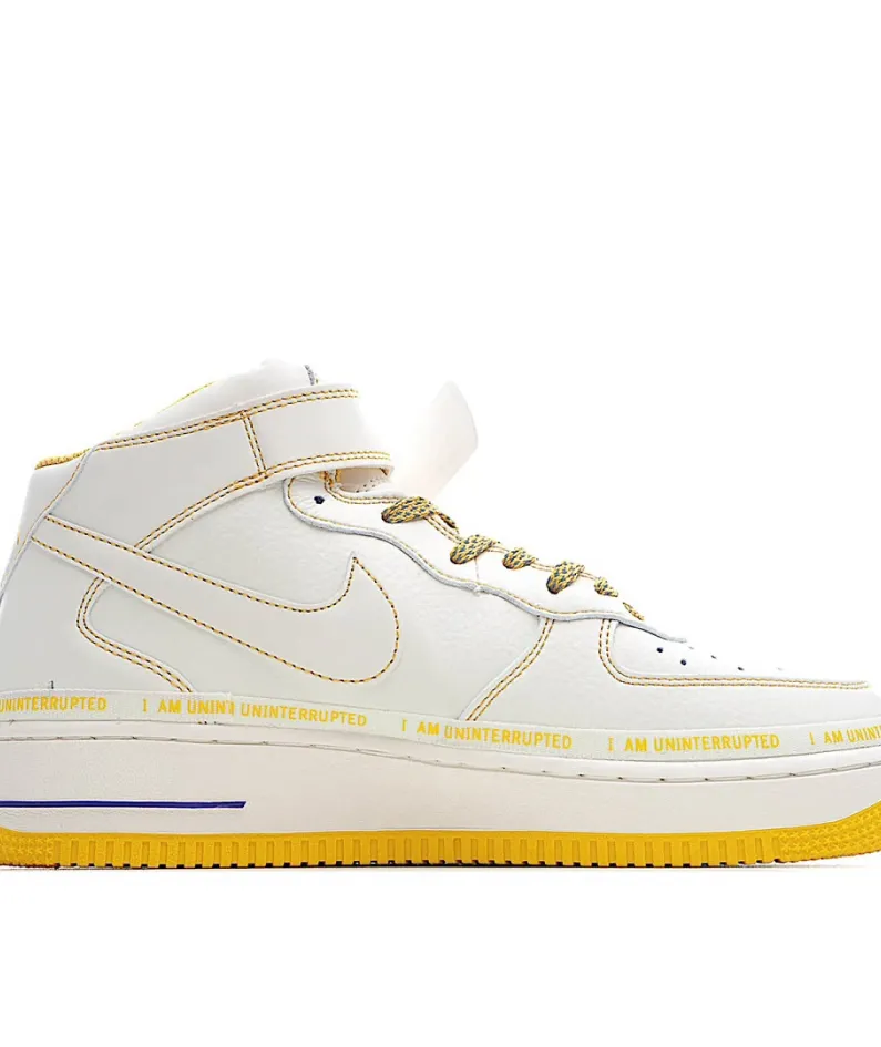 Uninterrupted Nike Air Force 1 Beige Mid-Top Sneakers