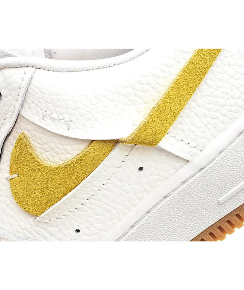Nike Air Force1 Vandalized Black and Yellow Sneakers