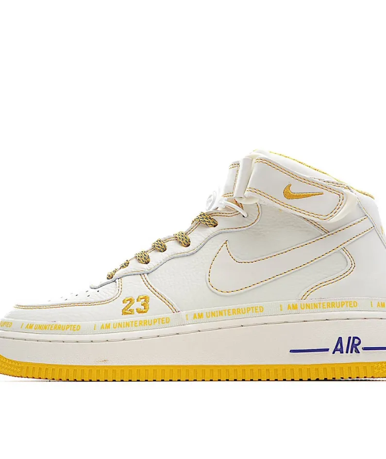 Uninterrupted Nike Air Force 1 Beige Mid-Top Sneakers