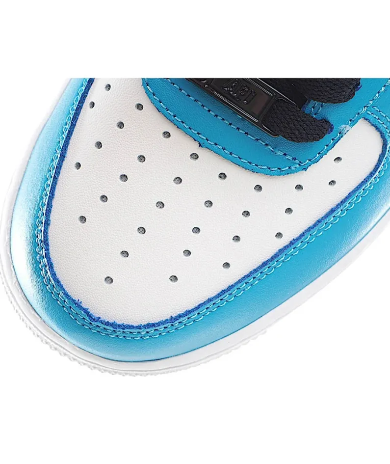 Nike Air Force 1 Low'07 White and Blue Low Top Sneakers