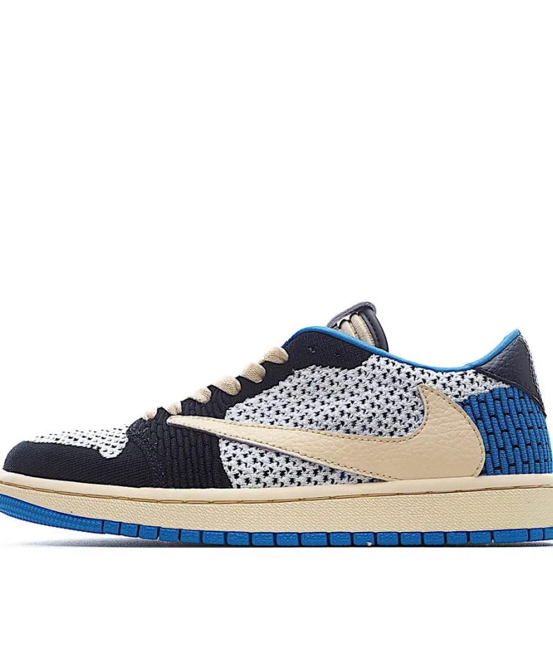 Travis Scott x Air Jordan 1 Low Retro low Flyknit AJ1 Low Basketball Shoes