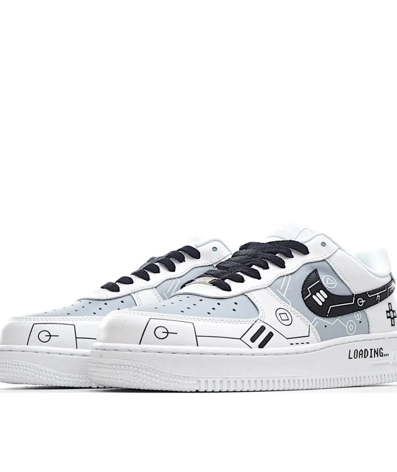 Nike Air Force 1 Low'07 Black, White and Grey Low Top Sneakers