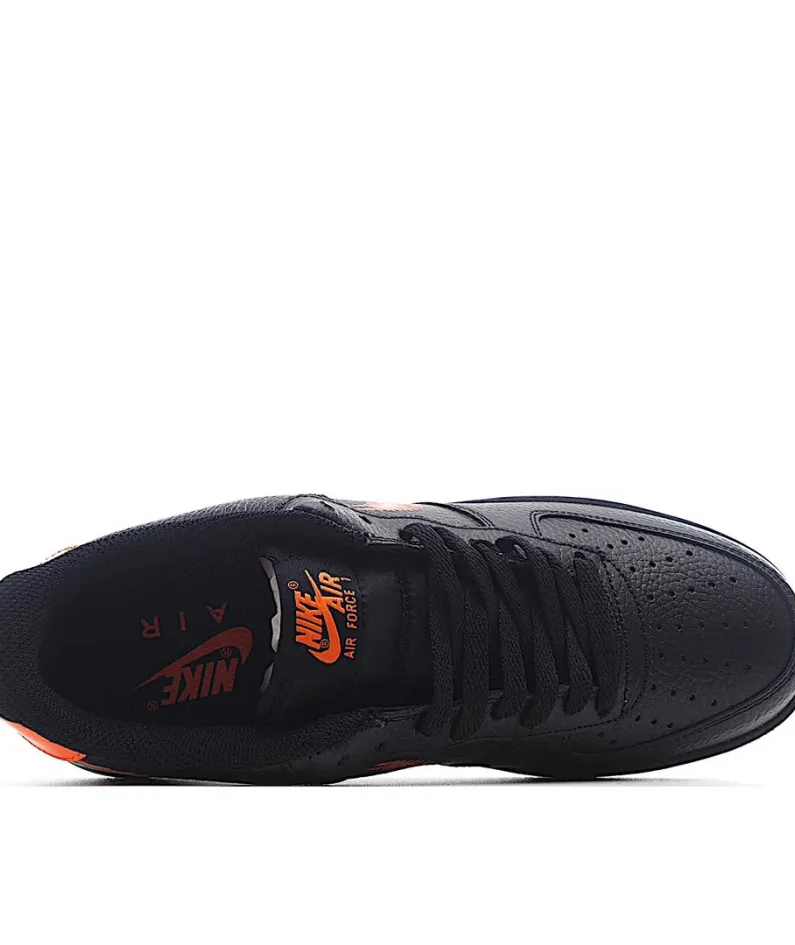 Nike Air Force 107 Black & Orange Low Top