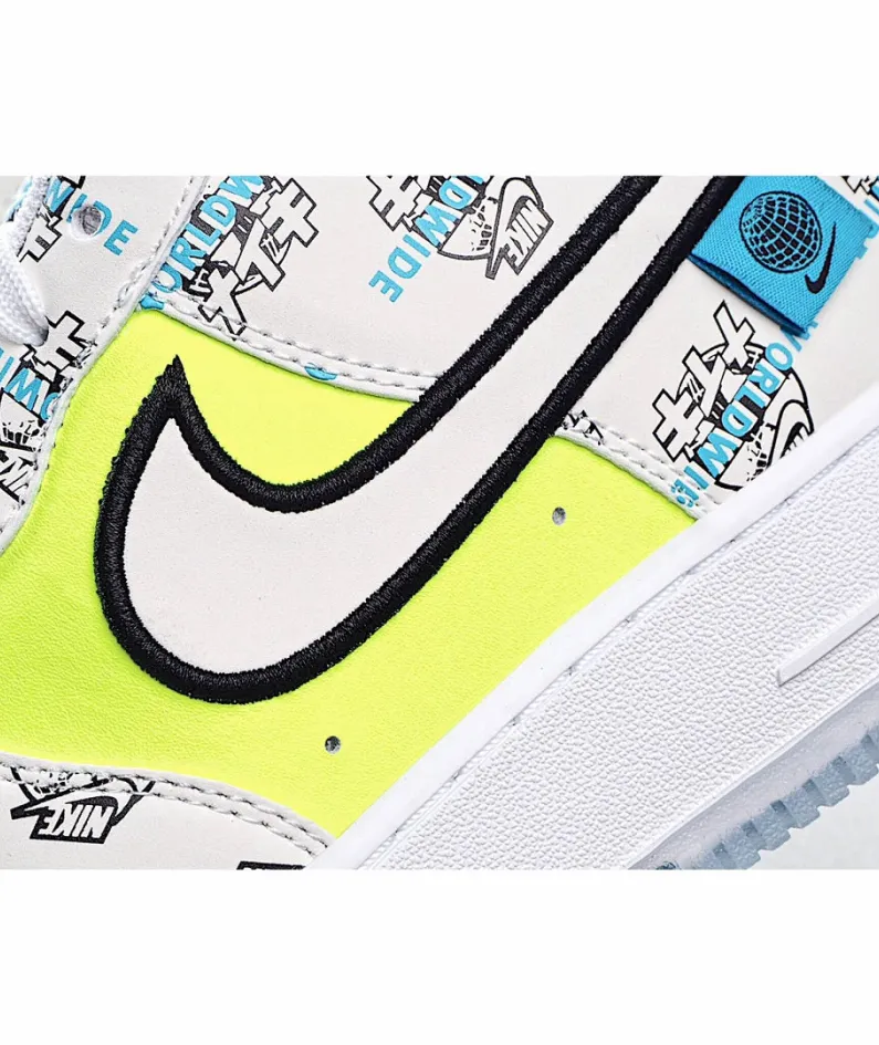 Nike Air Force 1 “Worldwide”Black/Flash Crimson-Green