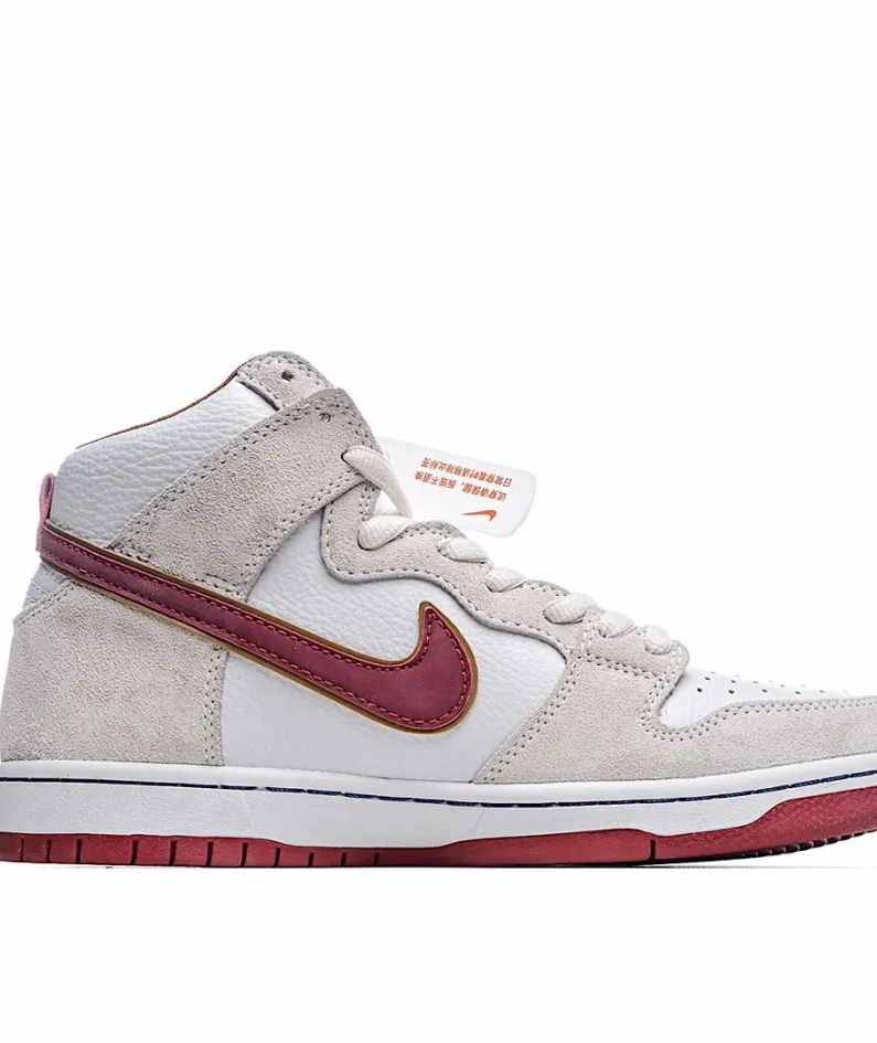 Nike SB Dunk High "Team Crimson" Off-White Red Hook