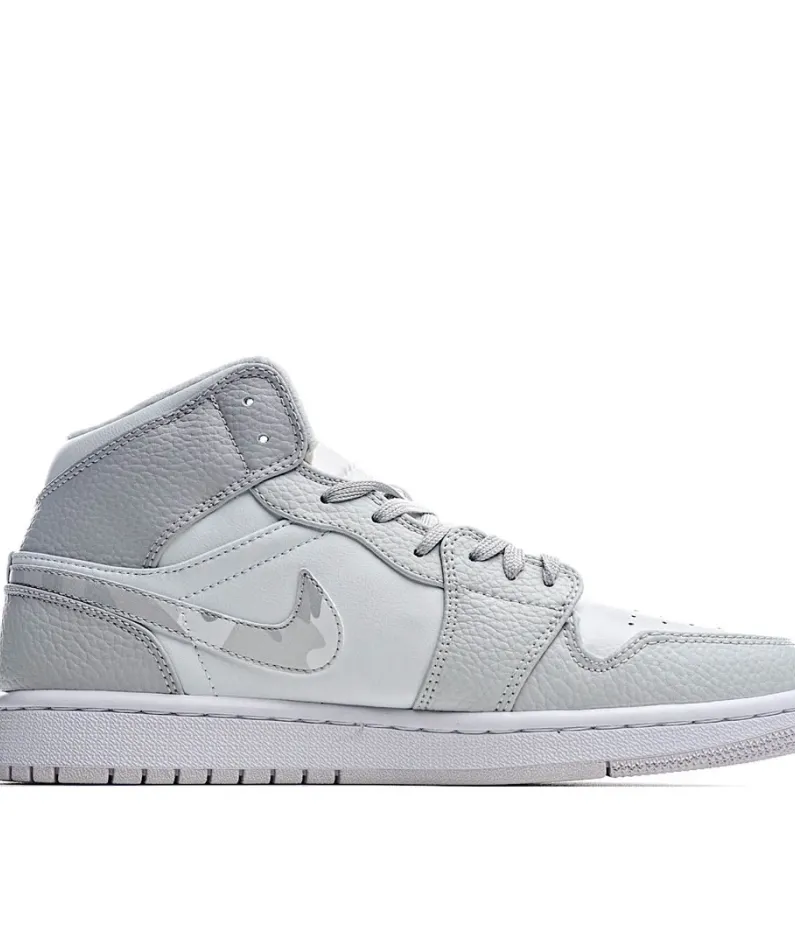 Air Jordan 1 Mid 'Swoosh Logo - Grey Camo'