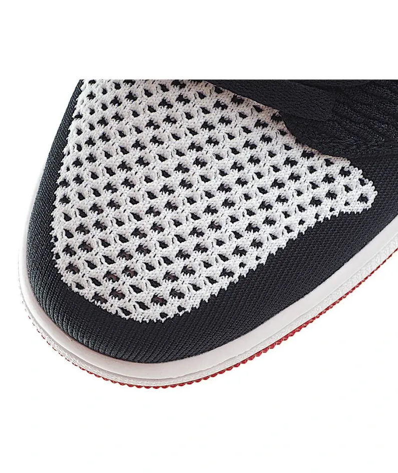 Air Jordan 1 Retro low Flyknit AJ1 Low Black Black And Red