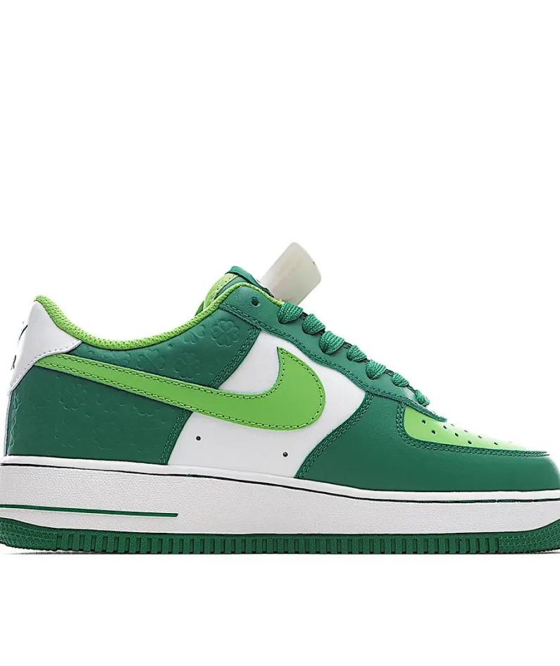 Nike Air Force Low First Use White and Green Low-Top Sneakers