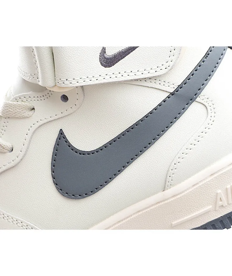 Nike Air Force 1 Mid Top White Grey Nike Air Force 1 Mid Top White Grey