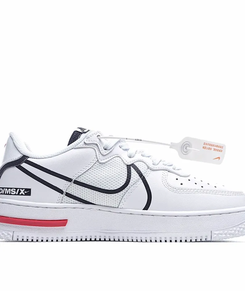 Nike AIR FORCE 1 REACT WHITE D/MS/X White Black Red
