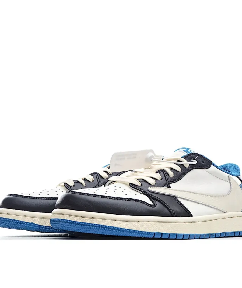 Travis Scott x Fragment x Air Jordan 1 Low "Military Blue" Lightning Barb