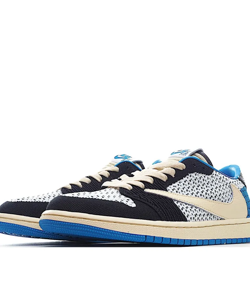 Travis Scott x Air Jordan 1 Low Retro low Flyknit AJ1 Low Basketball Shoes