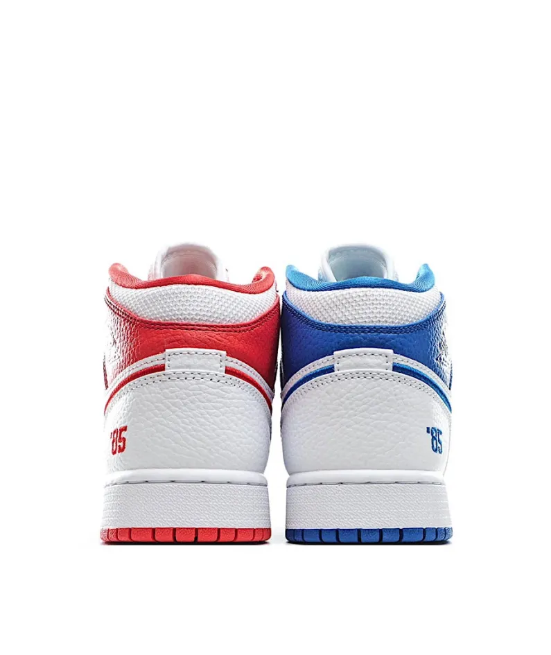 Air Jordan 1 MID Blue and Red Mandarin Ducks DH0200-100 Mid Series