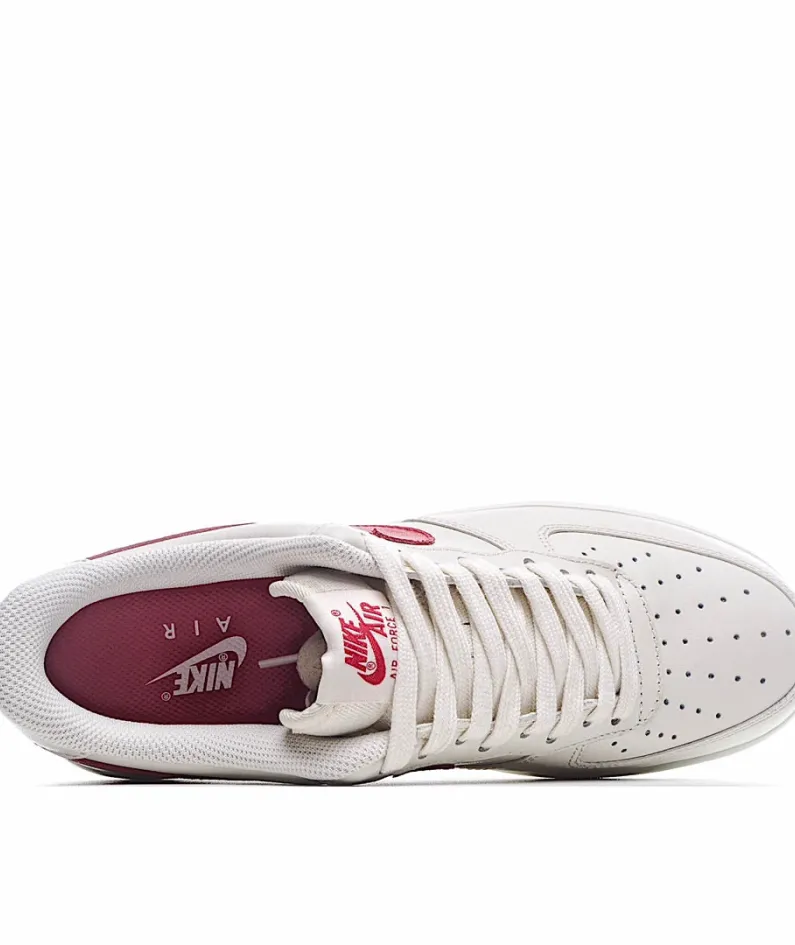 Nike Air Force 1 AF1 White and Red Sneakers