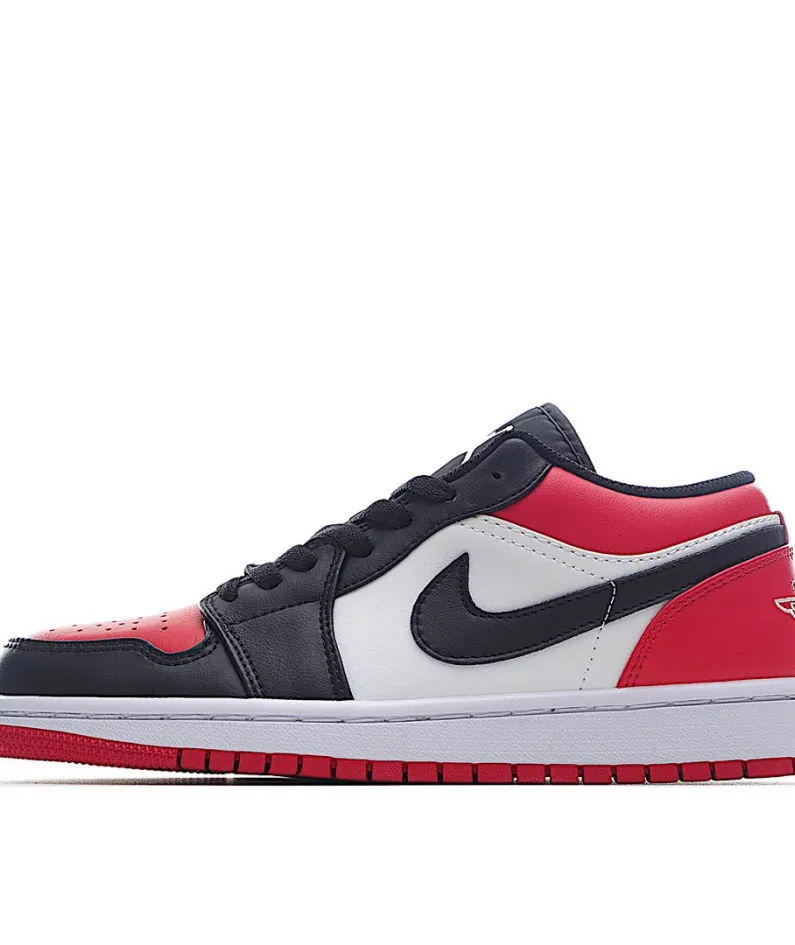 Air Jordan 1 Low Low Top Retro Culture Basketball Shoes Black Red Toe