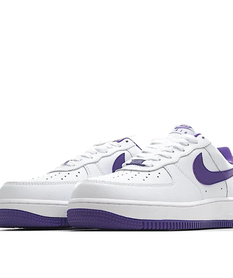 NikeAir Force 107 Low White Deep Purple Low Top