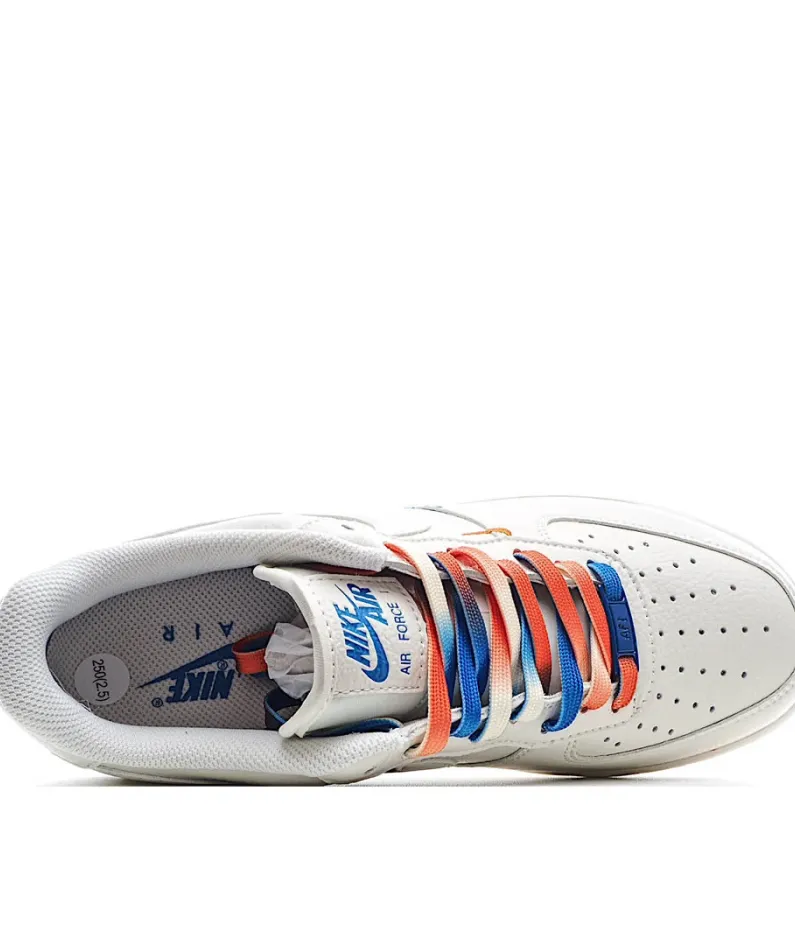Nike Air Force 1 Low 07 Beige Red Blue Low Top Sneakers