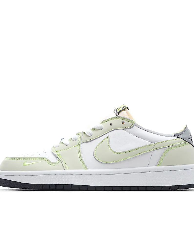 Air Jordan 1 Low Low Top Retro Culture Basketball Shoes White Green