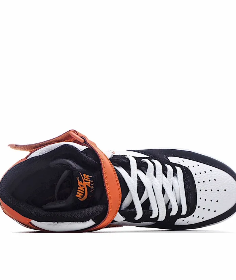 Nike Air Force 1 Mid Mid Top Black And White Orange