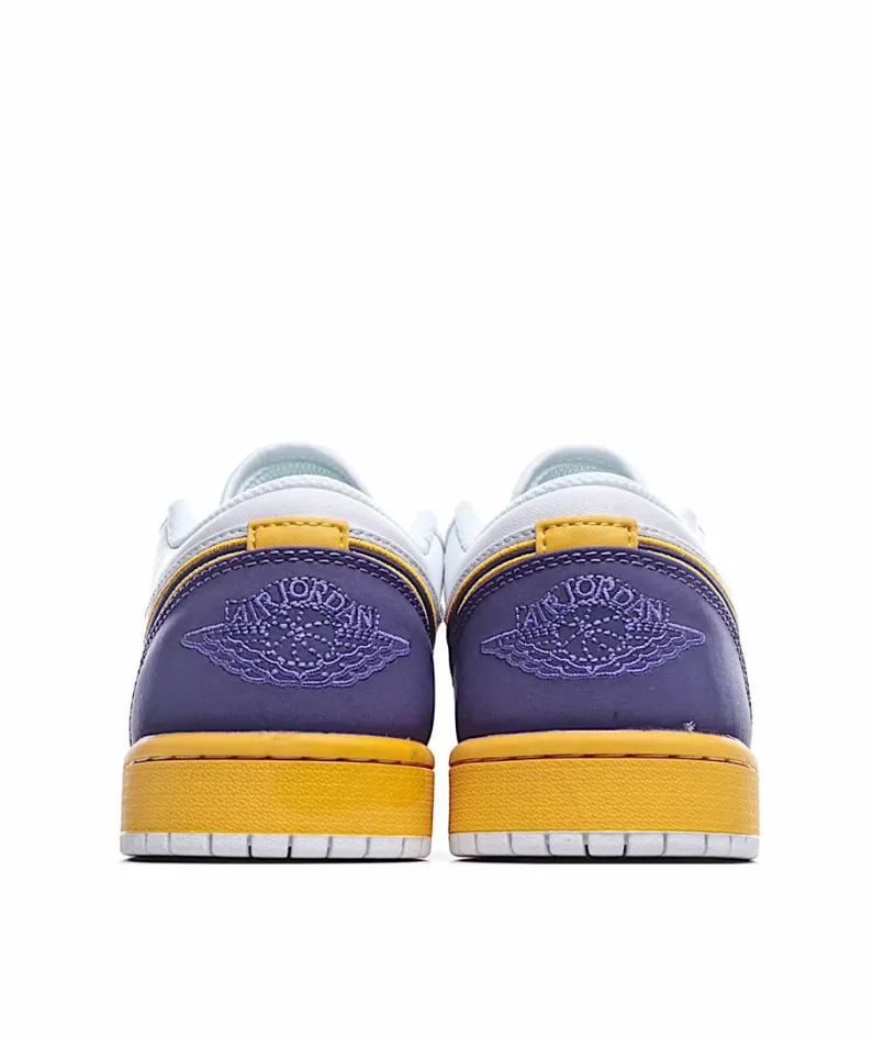 Air Jordan 1 Low Joe 1 Low Basketball Shoes Purple Gold Lakers